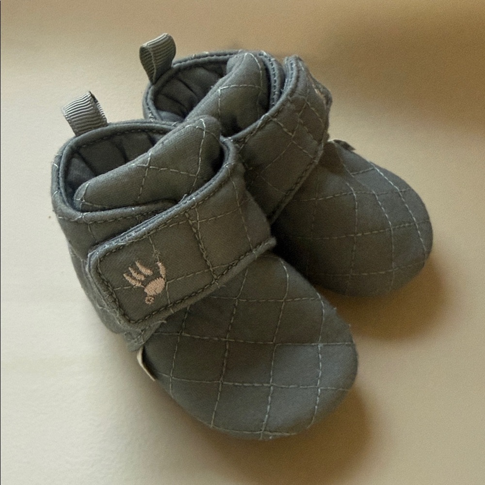 BearPaw Quilted Baby Shoes in Green